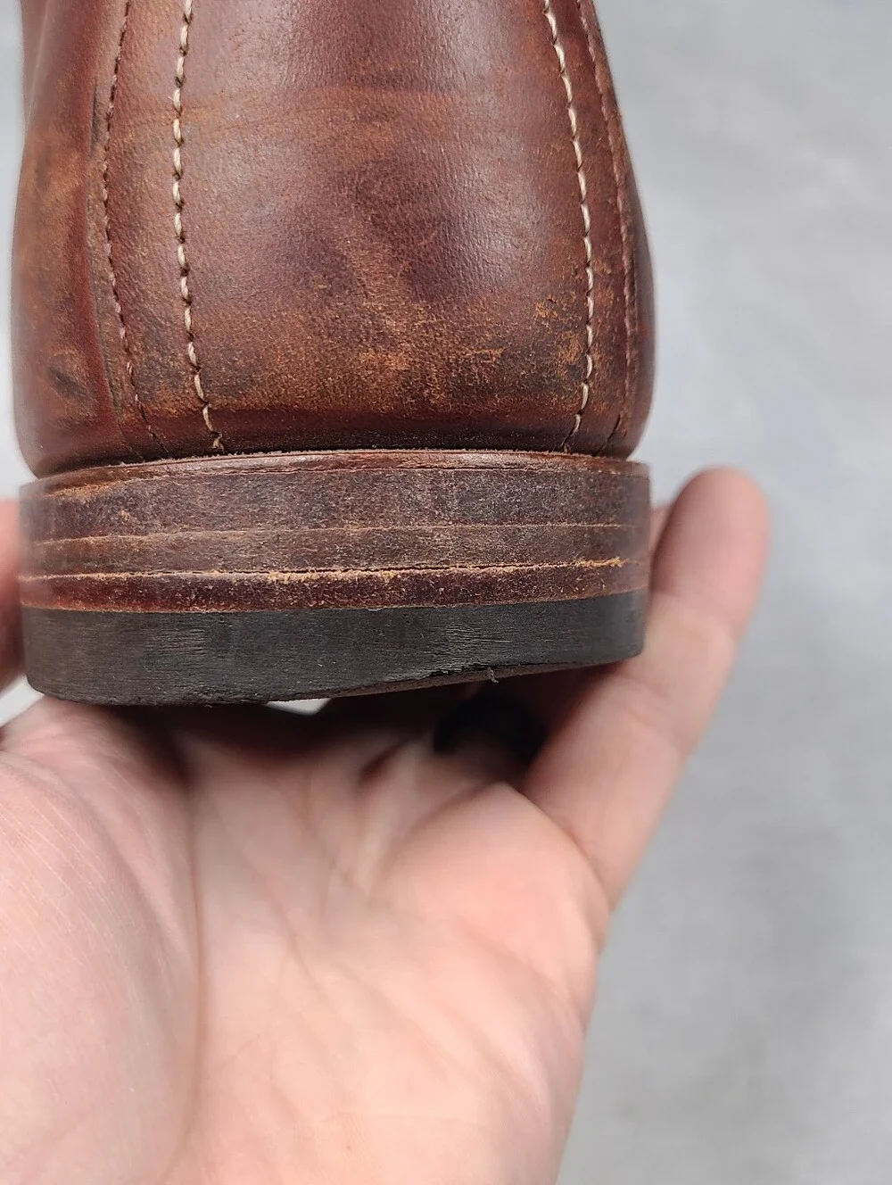 Wolverine 1000 Mile Plain Toe boots USA Made Amber Brown Men's 13 D